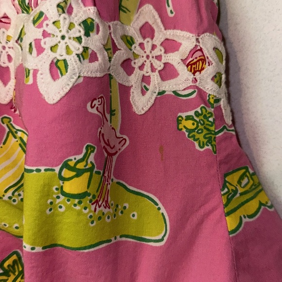 VINTAGE LILLY PULITZER PINK COTTON HALTER TOP SZ 8 - Picture 3 of 7